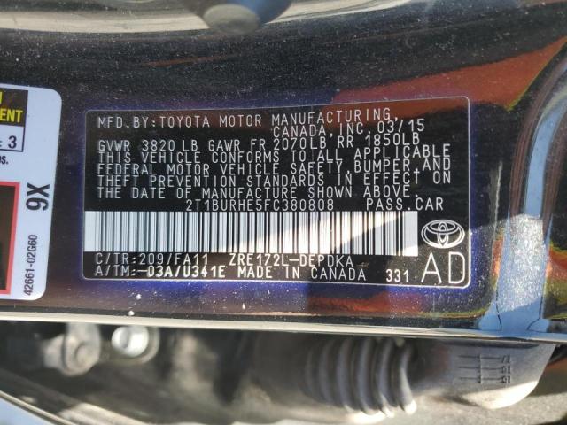 Aukcja sprzedaży 2015 Toyota Corolla L, vin: 2T1BURHE5FC380808, numer aukcji: 57044563