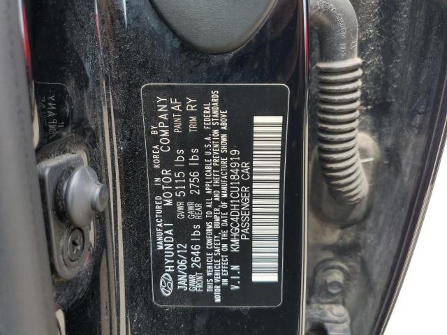 Aukcja sprzedaży 2012 Hyundai Genesis 5.0l, vin: KMHGC4DH1CU184919, numer aukcji: 57838513