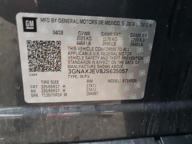 Продаж на аукціоні авто 2018 Chevrolet Equinox Lt, vin: 3GNAXJEV8JS635057, номер лоту: 58115533