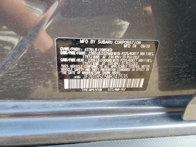 2021 Subaru Crosstrek Sport მანქანა იყიდება აუქციონზე, vin: JF2GTHSC5MH247535, აუქციონის ნომერი: 57084753