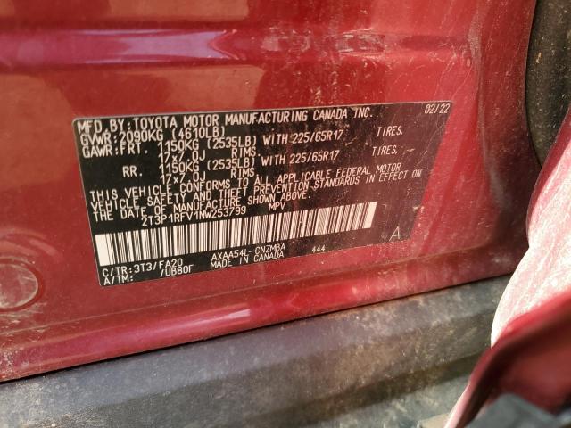 Продаж на аукціоні авто 2022 Toyota Rav4 Xle, vin: 2T3P1RFV1NW253799, номер лоту: 58141363