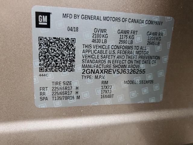 56309383 :رقم المزاد ، 2GNAXREV5J6326255 vin ، 2018 Chevrolet Equinox Ls مزاد بيع