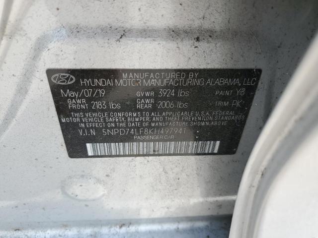 57233893 :رقم المزاد ، 5NPD74LF8KH497941 vin ، 2019 Hyundai Elantra Se مزاد بيع