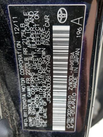 Aukcja sprzedaży 2011 Toyota Prius, vin: JTDKN3DU5B1477948, numer aukcji: 55020623