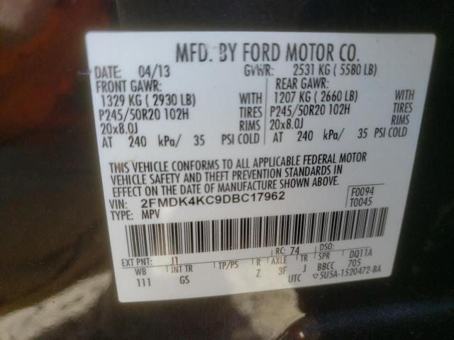 2013 Ford Edge Limited მანქანა იყიდება აუქციონზე, vin: 2FMDK4KC9DBC17962, აუქციონის ნომერი: 54881673
