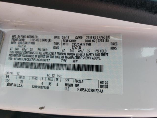 Продаж на аукціоні авто 2015 Ford Escape Se, vin: 1FMCU9GX7FUC65617, номер лоту: 55282343