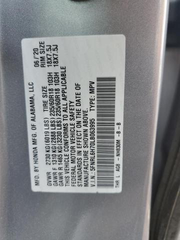 55740833 :رقم المزاد ، 5FNRL6H70LB063995 vin ، 2020 Honda Odyssey Exl مزاد بيع