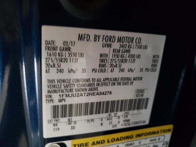57109383 :رقم المزاد ، 1FMJU2AT2HEA54276 vin ، 2017 Ford Expedition Limited مزاد بيع