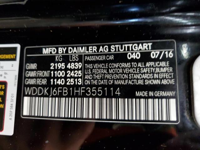 Aukcja sprzedaży 2017 Mercedes-benz E 400, vin: WDDKJ6FB1HF355114, numer aukcji: 54728703