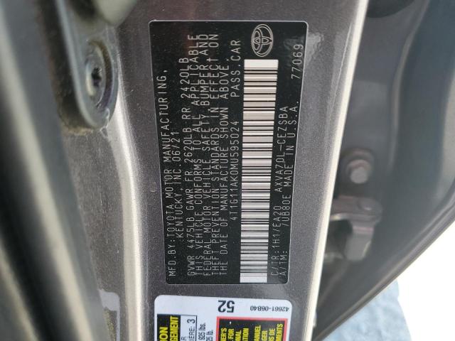 Aukcja sprzedaży 2021 Toyota Camry Se, vin: 4T1G11AK0MU595024, numer aukcji: 57644603