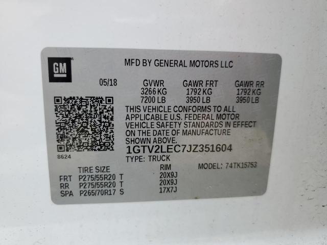 Продажа на аукционе авто 2018 Gmc Sierra K1500, vin: 1GTV2LEC7JZ351604, номер лота: 55580763