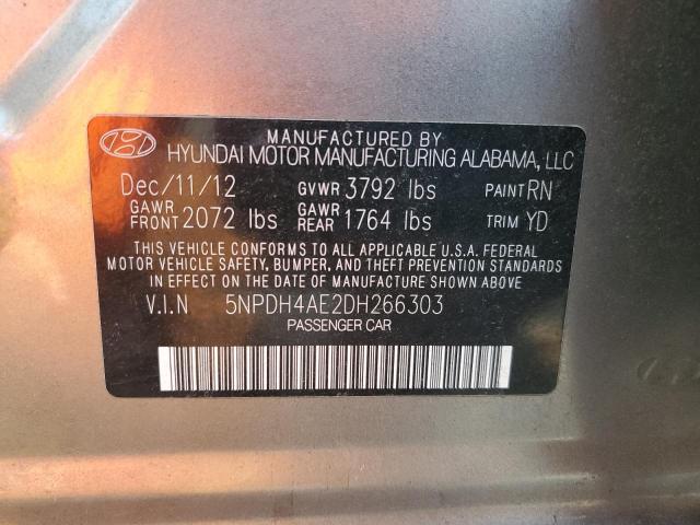 54895083 :رقم المزاد ، 5NPDH4AE2DH266303 vin ، 2013 Hyundai Elantra Gls مزاد بيع