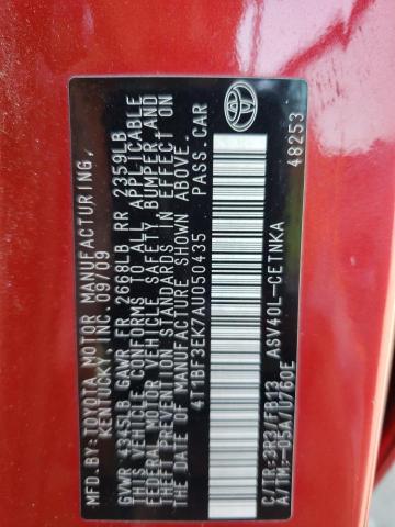 Продаж на аукціоні авто 2010 Toyota Camry Base, vin: 4T1BF3EK7AU050435, номер лоту: 57445813