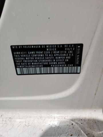 Продаж на аукціоні авто 2012 Volkswagen Jetta Se, vin: 3VWDP7AJ8CM423288, номер лоту: 54742483