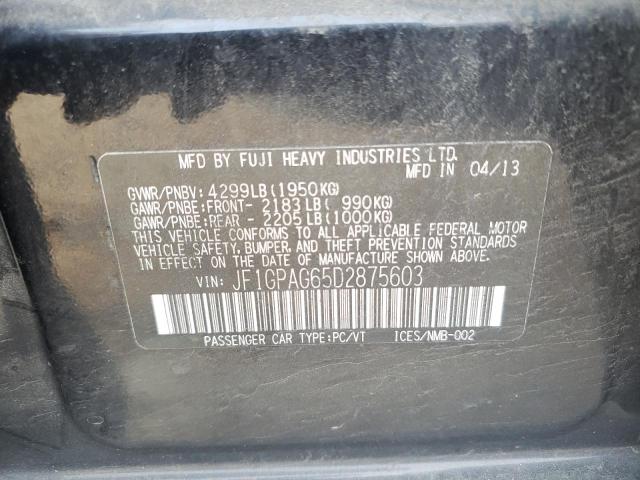 2013 Subaru Impreza Limited მანქანა იყიდება აუქციონზე, vin: JF1GPAG65D2875603, აუქციონის ნომერი: 56697393