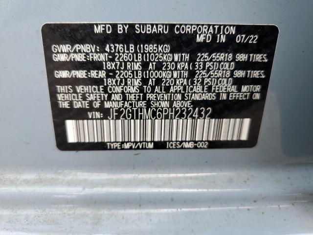 57542223 :رقم المزاد ، JF2GTHMC6PH232432 vin ، 2023 Subaru Crosstrek Limited مزاد بيع