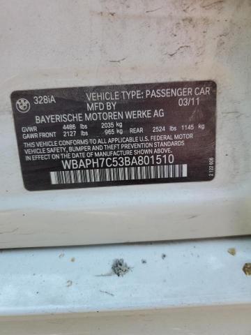 2011 Bmw 328 I მანქანა იყიდება აუქციონზე, vin: WBAPH7C53BA801510, აუქციონის ნომერი: 55237603