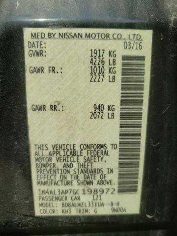 2016 Nissan Altima 2.5 მანქანა იყიდება აუქციონზე, vin: 1N4AL3AP7GC198972, აუქციონის ნომერი: 55572283