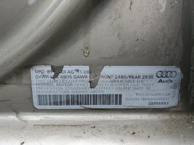 Aukcja sprzedaży 2009 Audi A4 Premium Plus, vin: WAUSF78K59N039637, numer aukcji: 56686223