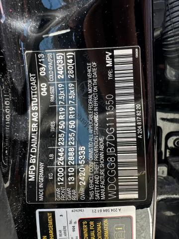 2013 Mercedes-benz Glk 350 4matic მანქანა იყიდება აუქციონზე, vin: WDCGG8JB7DG111550, აუქციონის ნომერი: 54340953