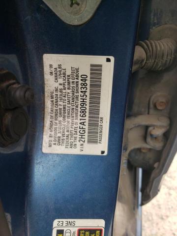 58271784 :رقم المزاد ، 2HGFA16809H543840 vin ، 2009 Honda Civic Ex مزاد بيع