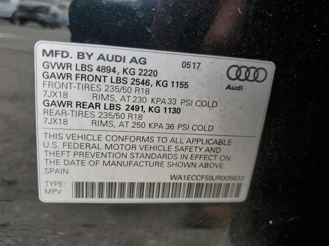 57970604 :رقم المزاد ، WA1ECCFS9JR005633 vin ، 2018 Audi Q3 مزاد بيع