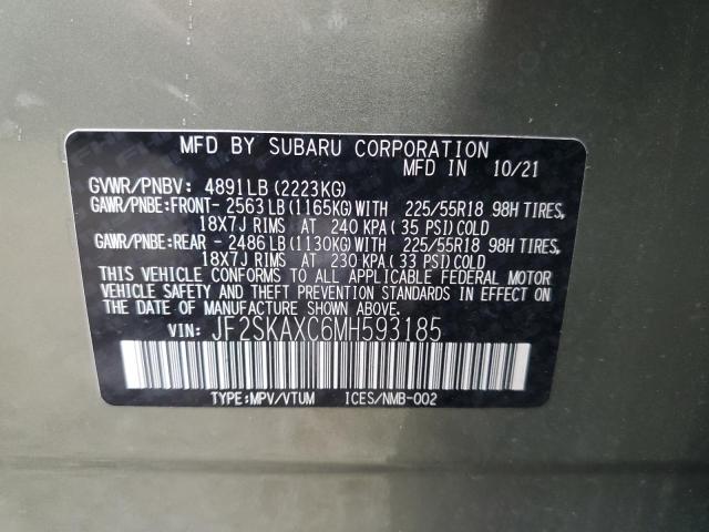 Aukcja sprzedaży 2021 Subaru Forester Touring, vin: JF2SKAXC6MH593185, numer aukcji: 57326914