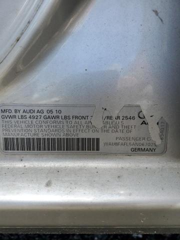Aukcja sprzedaży 2010 Audi A4 Premium, vin: WAUBFAFL5AN067029, numer aukcji: 58615924