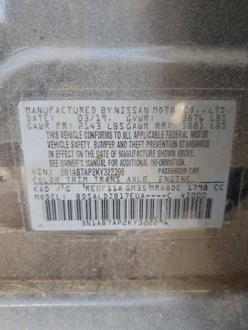 60386604 :رقم المزاد ، 3N1AB7AP2KY322296 vin ، 2019 Nissan Sentra مزاد بيع