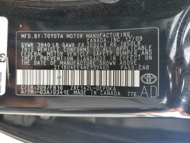 Aukcja sprzedaży 2010 Toyota Corolla Base, vin: 2T1BU4EE4AC332460, numer aukcji: 57840724