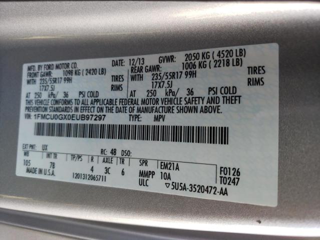 57758364 :رقم المزاد ، 1FMCU0GX0EUB97297 vin ، 2014 Ford Escape مزاد بيع