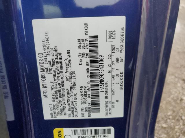 2015 Ford Mustang Gt მანქანა იყიდება აუქციონზე, vin: 1FA6P8CF0F5431069, აუქციონის ნომერი: 59511854