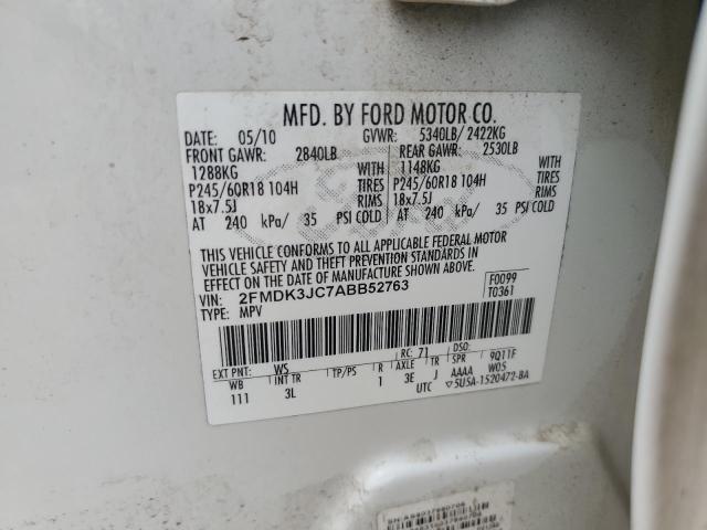 Продажа на аукционе авто 2010 Ford Edge, vin: 2FMDK3JC7ABB52763, номер лота: 57549694