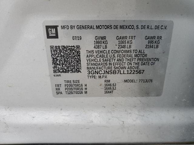 Продажа на аукционе авто 2020 Chevrolet Trax Ls, vin: 3GNCJNSB7LL122567, номер лота: 57771334