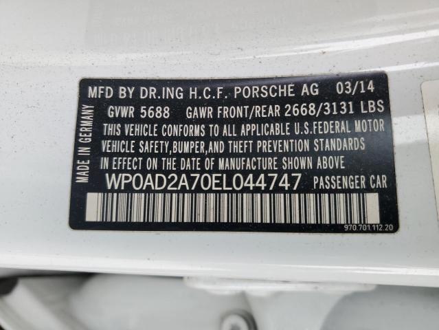 Продаж на аукціоні авто 2014 Porsche Panamera S Hybrid, vin: WP0AD2A70EL044747, номер лоту: 57393234