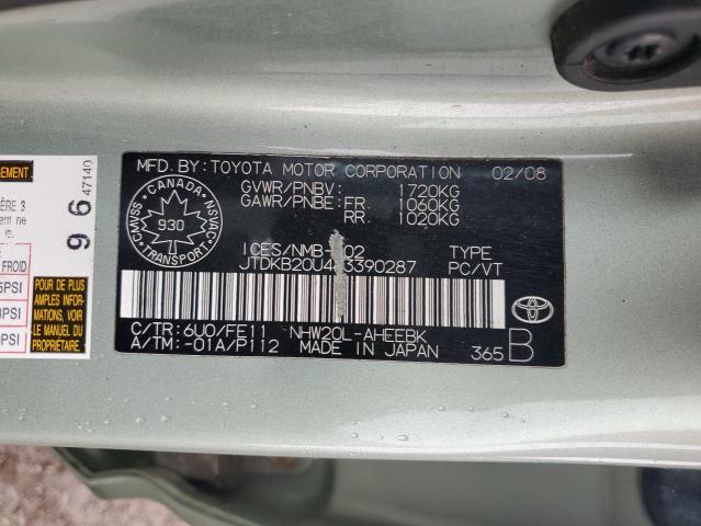2008 Toyota Prius მანქანა იყიდება აუქციონზე, vin: JTDKB20U483390287, აუქციონის ნომერი: 56825724