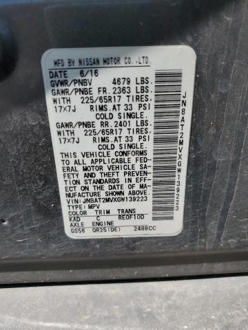 Продаж на аукціоні авто 2016 Nissan Rogue, vin: JN8AT2MVXGW139223, номер лоту: 60050244