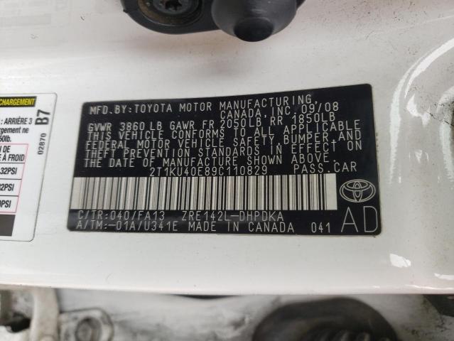 Auction sale of the 2009 Toyota Corolla Matrix, vin: 2T1KU40E89C110829, lot number: 57894344