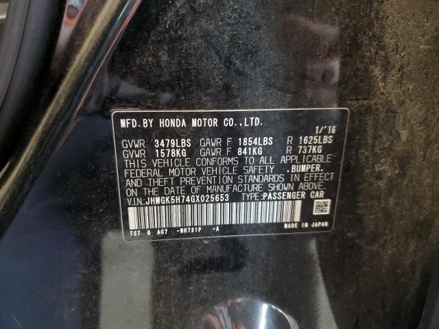 2016 Honda Fit მანქანა იყიდება აუქციონზე, vin: JHMGK5H74GX025653, აუქციონის ნომერი: 57557324