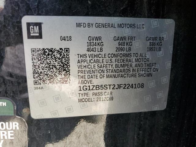 Продажа на аукционе авто 2018 Chevrolet Malibu Ls, vin: 1G1ZB5ST2JF224108, номер лота: 57651264
