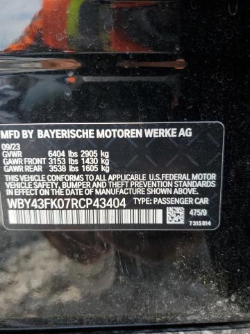 57671044 :رقم المزاد ، WBY43FK07RCP43404 vin ، 2024 Bmw I5 مزاد بيع