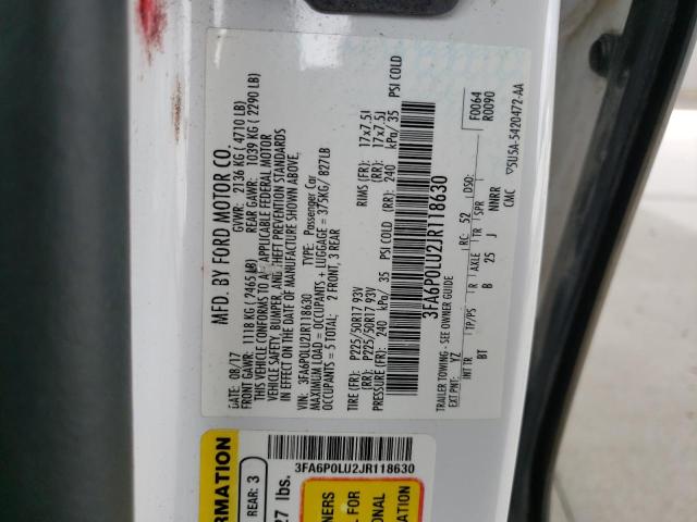 Продажа на аукционе авто 2018 Ford Fusion, vin: 3FA6P0LU2JR118630, номер лота: 58121554