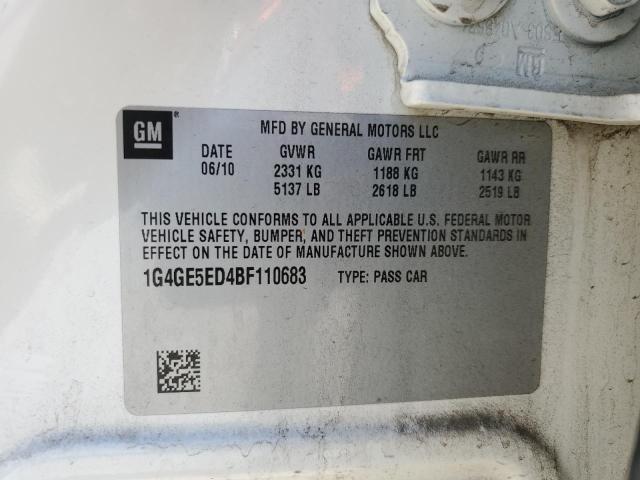 Продажа на аукционе авто 2011 Buick Lacrosse Cxs, vin: 1G4GE5ED4BF110683, номер лота: 58747394