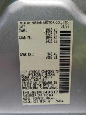 Продажа на аукционе авто 2023 Nissan Altima S, vin: 1N4BL4BV1PN349817, номер лота: 58177134
