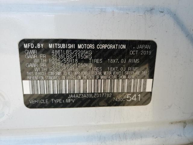 Auction sale of the 2020 Mitsubishi Outlander, vin: JA4AZ3A39LZ017782, lot number: 58415594