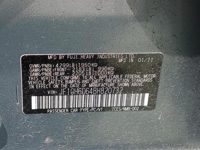 2011 Subaru Impreza Outback Sport მანქანა იყიდება აუქციონზე, vin: JF1GH6D64BH820732, აუქციონის ნომერი: 57374474
