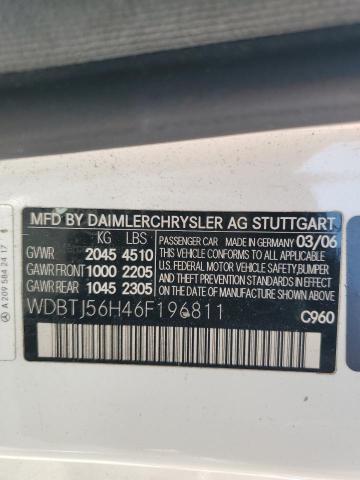 59465754 :رقم المزاد ، WDBTJ56H46F196811 vin ، 2006 Mercedes-benz Clk 350 مزاد بيع