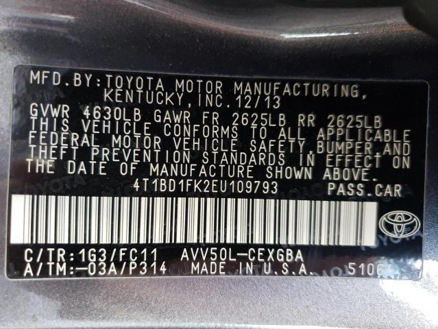 Продаж на аукціоні авто 2014 Toyota Camry Hybrid, vin: 4T1BD1FK2EU109793, номер лоту: 56631804