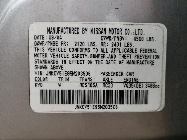 58609334 :رقم المزاد ، JNKCV51E95M203506 vin ، 2005 Infiniti G35 مزاد بيع