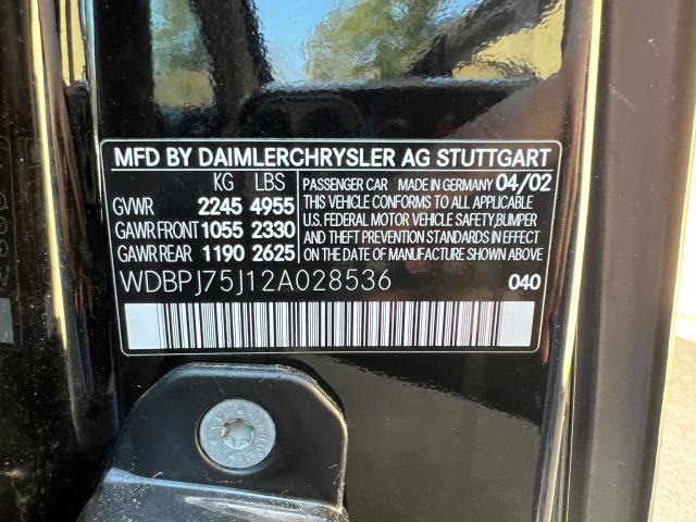 Aukcja sprzedaży 2002 Mercedes-benz Cl 500, vin: WDBPJ75J12A028536, numer aukcji: 59092904